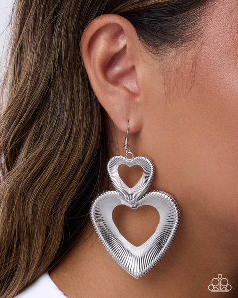 COMING SOON Paparazzi 
Telltale Treasure Heart Silver Earrings