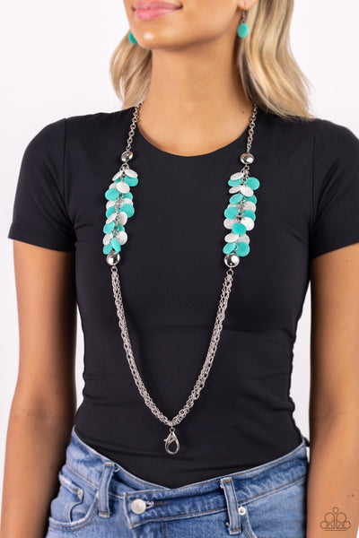 Paparazzi Shell Sensation - Green Lanyard Necklace