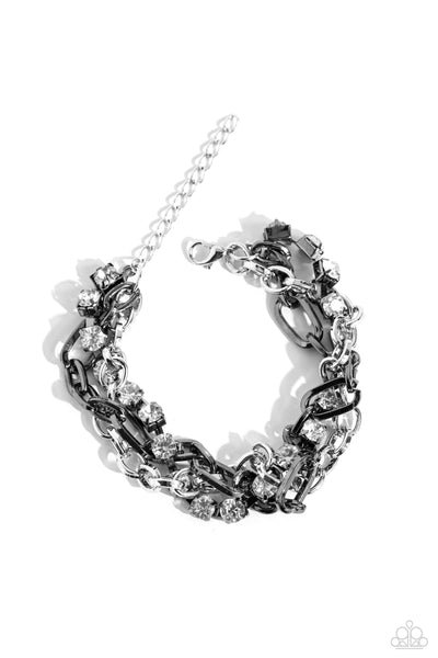 Paparazzi Totally Two-Toned - Silver Necklace and Bracelet Set