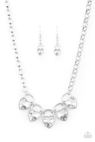 Paparazzi HEART On Your Heels - White Necklace