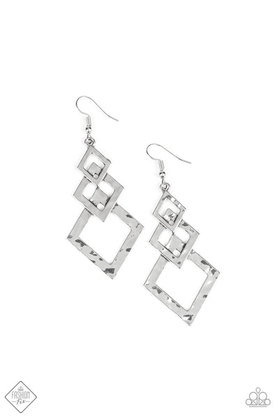 Paparazzi Point Blank Silver Earrings