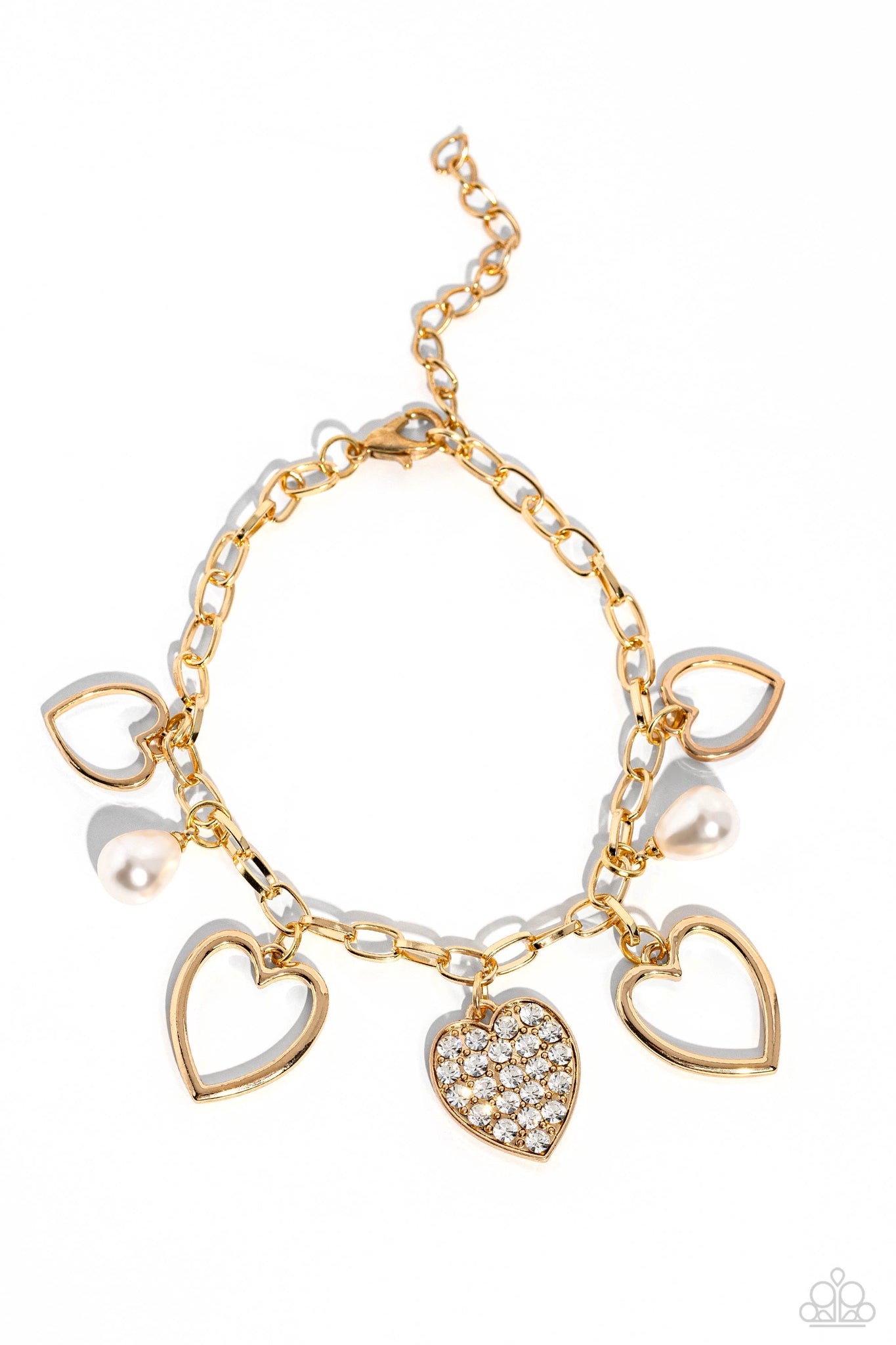 Paparazzi GLOW Your Heart - Gold Charm Bracelet