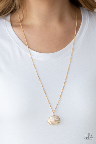 Paparazzi Show and SHELL - Gold Seashell Necklace