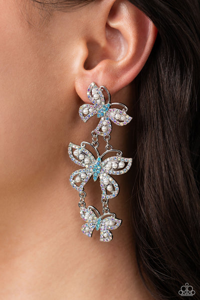 Paparazzi Fluttering Finale - Multi Butterfly Earrings