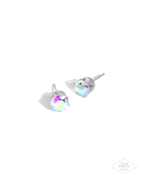 Paparazzi Come Out On Top - Multi Iridescent Post Earrings