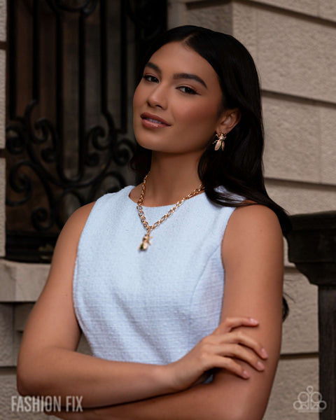 Paparazzi Sophisticated Novelty Necklace and Creative Novelty Earring Set