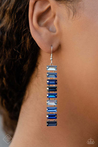 Paparazzi Superbly Stacked - Blue Earrings