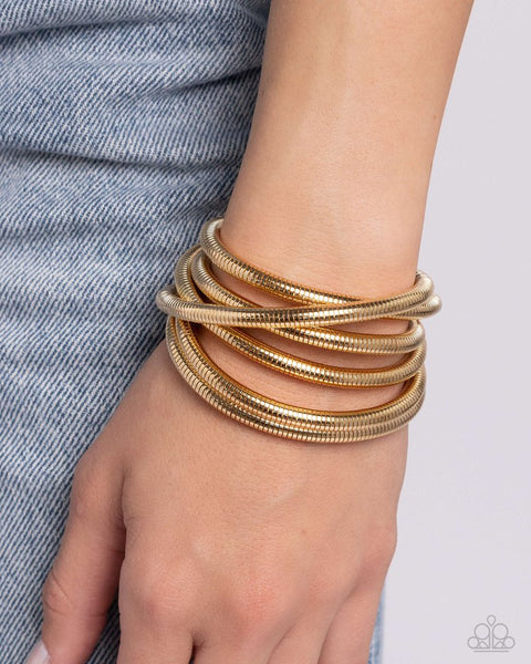 Paparazzi Stacked Severity - Gold Bracelet