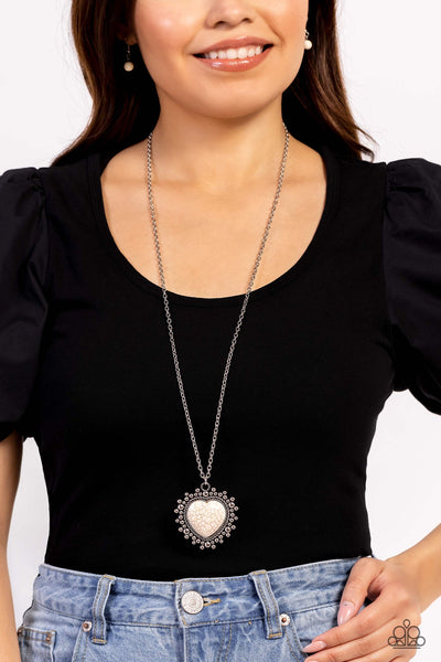 Paparazzi Southwestern Sentiment - White Heart Necklace