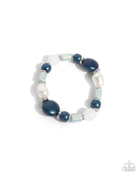 Paparazzi Captivating Can-Can Necklace and Charming Can-Can Bracelet Set Blue