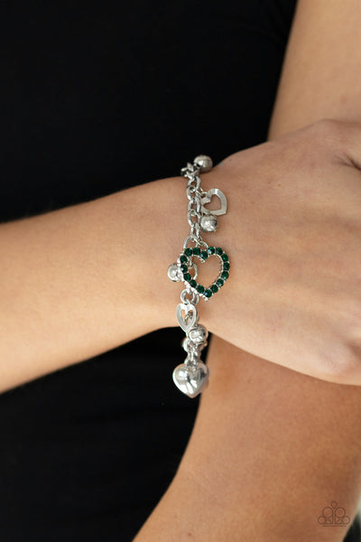 Paparazzi Beautifully Big-Hearted Green Bracelet