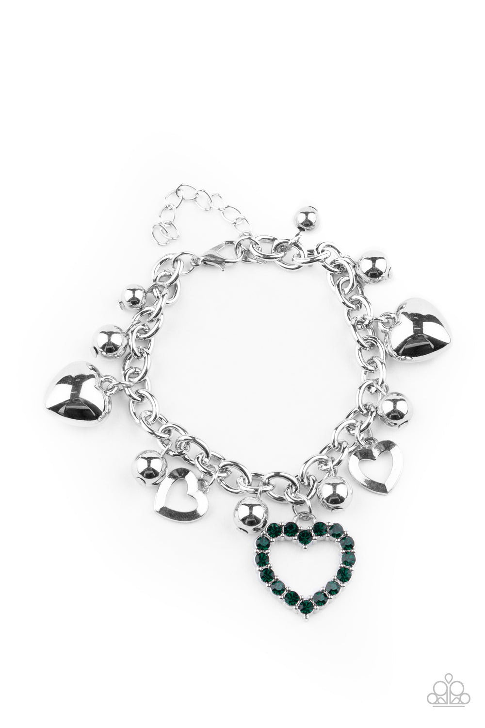 Paparazzi Beautifully Big-Hearted Green Bracelet