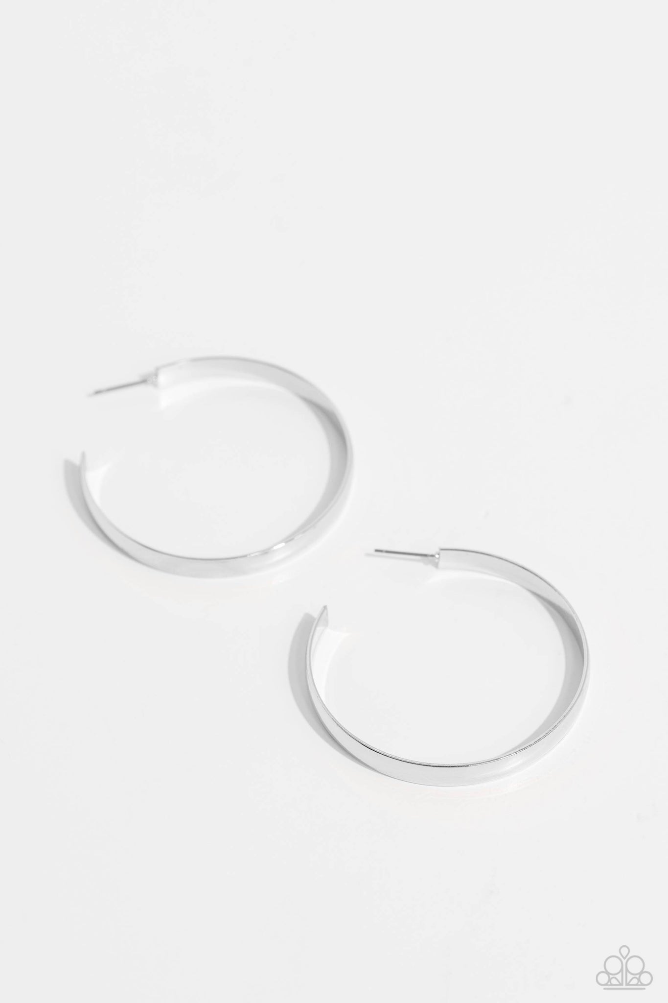 Paparazzi Sleek Symmetry - Silver Hoop Earrings