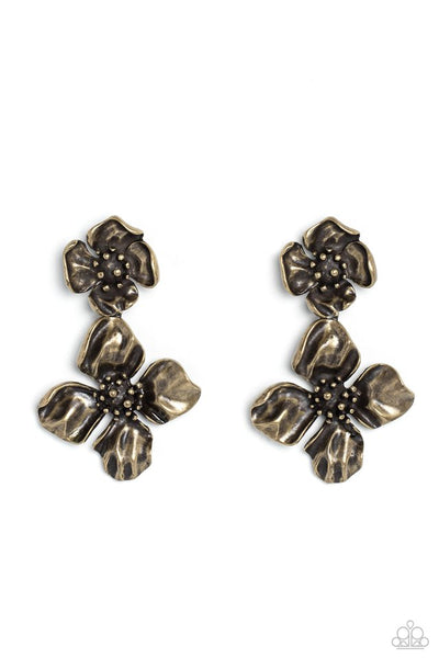 Paparazzi Gilded Grace Earrings Brass