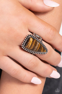 Paparazzi Earthy Engagement - Brown Tiger’s Eye Ring