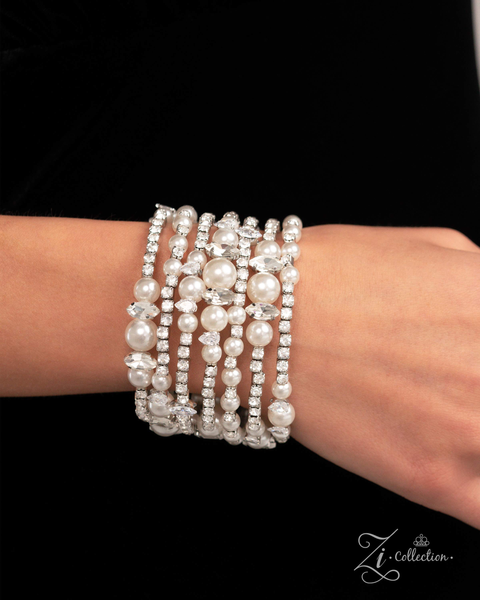 Paparazzi Sentimental Value 2024 Pearl Zi Bracelet White