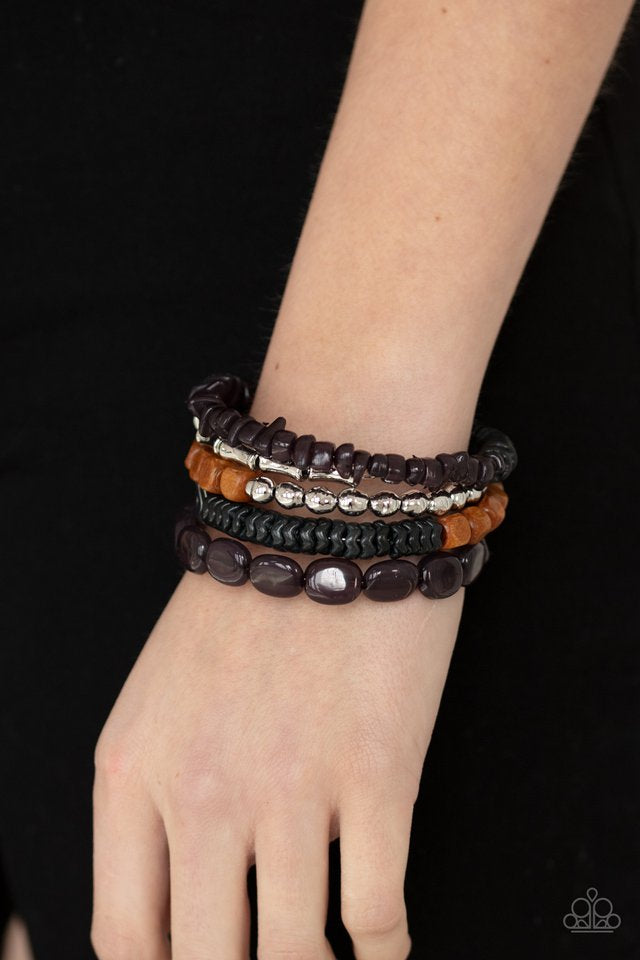 Paparazzi Outdoor Retreat - Black Coil Bracelet