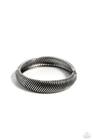 Paparazzi Jailhouse Jive - Silver Hinged Bracelet