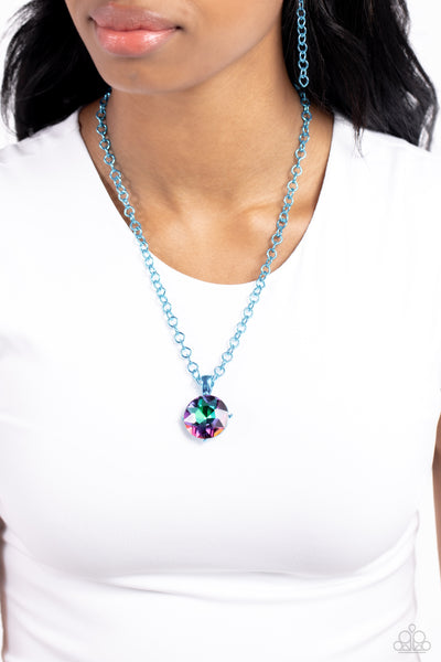 Paparazzi Las Vegas DIP - Blue UV Necklace