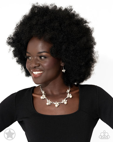 Paparazzi Toast To Perfection - White Blockbuster Pearl White Necklace