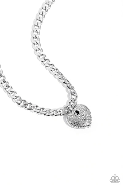 Paparazzi Ardent Affection - White Heart Necklace