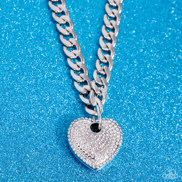 Paparazzi Ardent Affection - White Heart Necklace