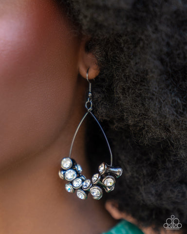 Paparazzi Courageous Chandelier - Black Earrings