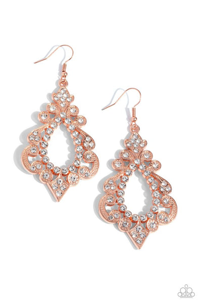 Paparazzi Fit For A Diva Copper Earrings