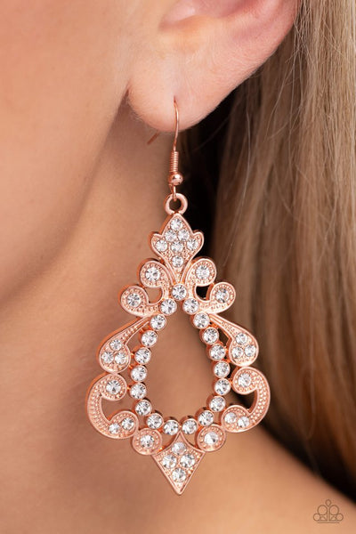 Paparazzi Fit For A Diva Copper Earrings