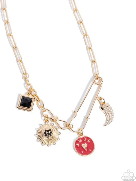 Paparazzi Trendy Trinket Gold Necklace