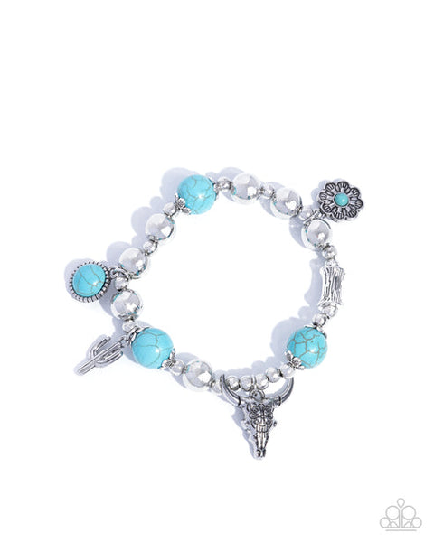 Paparazzi Western Welcome Blue Bracelet