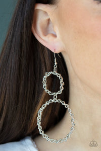 Paparazzi Twist of FABULOUS - Silver Earrings