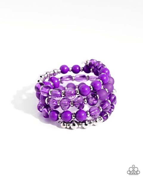 Paparazzi Colorful Charade Coiled Bracelet Purple