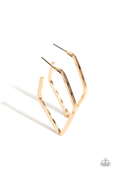 Paparazzi Winning Edge - Gold Hoop Earrings