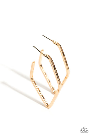 Paparazzi Winning Edge - Gold Hoop Earrings