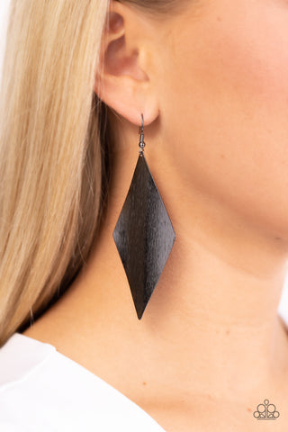 Paparazzi Retro Rally - Black Earrings