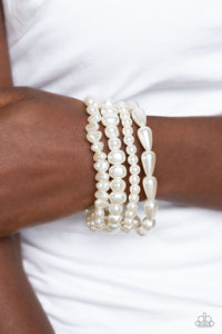Paparazzi Gossip PEARL - White Bracelet