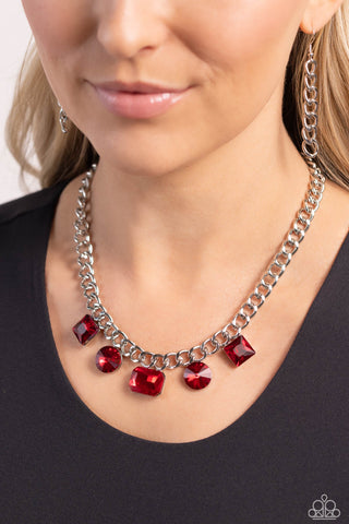 Paparazzi Alternating Audacity - Red Necklace