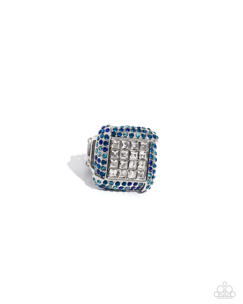 Paparazzi Medium Square Blue Ring