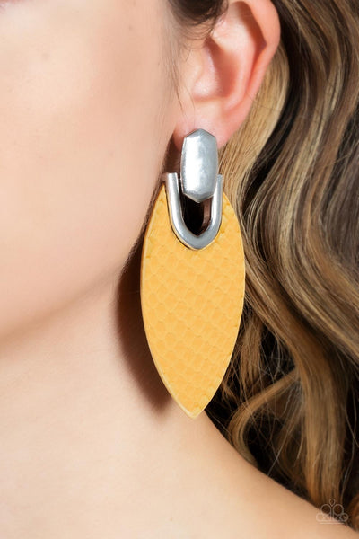 Paparazzi Wildly Workable - Yellow Earrings