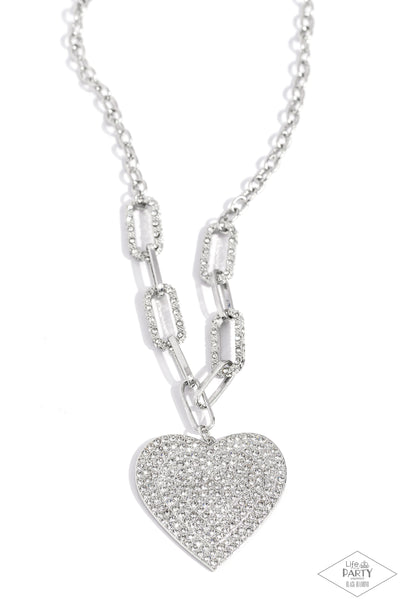 Paparazzi Roadside Romance - White Heart Necklace