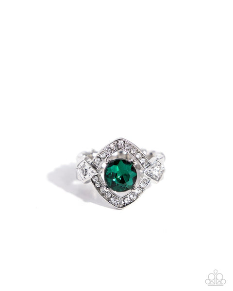 Paparazzi Undefeated Dazzle Green Ring