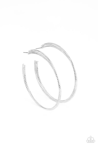 Paparazzi Candescent Curves - Silver Hoop Earrings