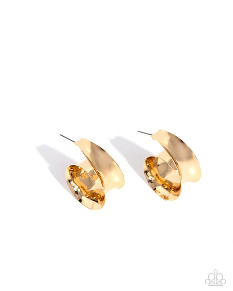 Paparazzi Curly Cadence Gold Earrings