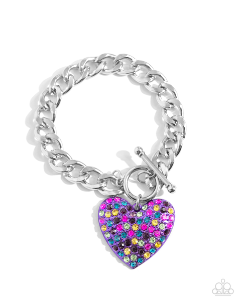 Enamored Elegance - Heart Purple Bracelet