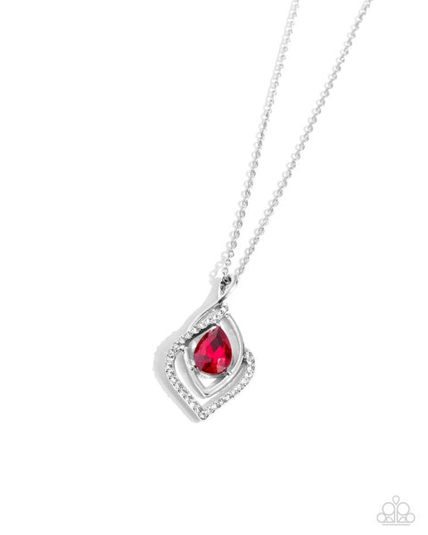 Paparazzi Dauntless Demure Red Necklace