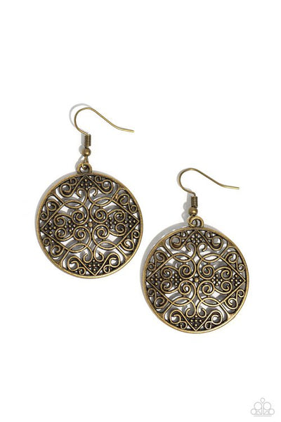 Paparazzi Dubai Décor Brass Earrings