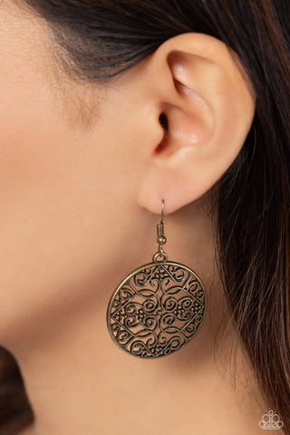 Paparazzi Dubai Décor Brass Earrings