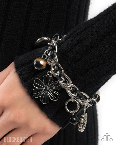 Paparazzi Charmed, I Am Sure Necklace & Equally Enchanted Exclusive Bracelet Black Set