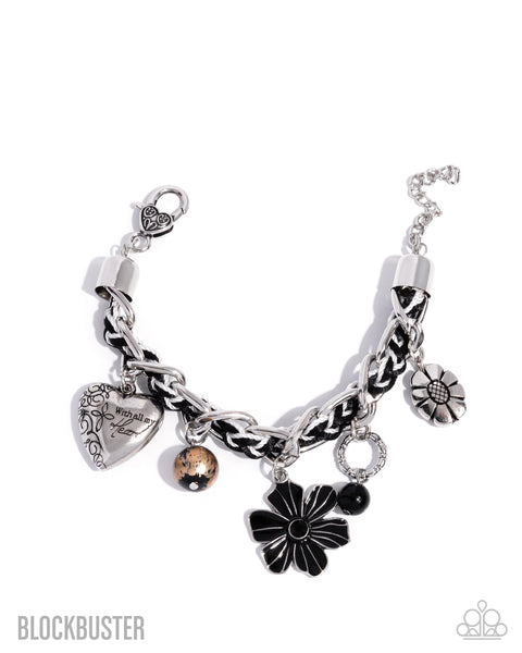 Paparazzi Charmed, I Am Sure Necklace & Equally Enchanted Exclusive Bracelet Black Set
